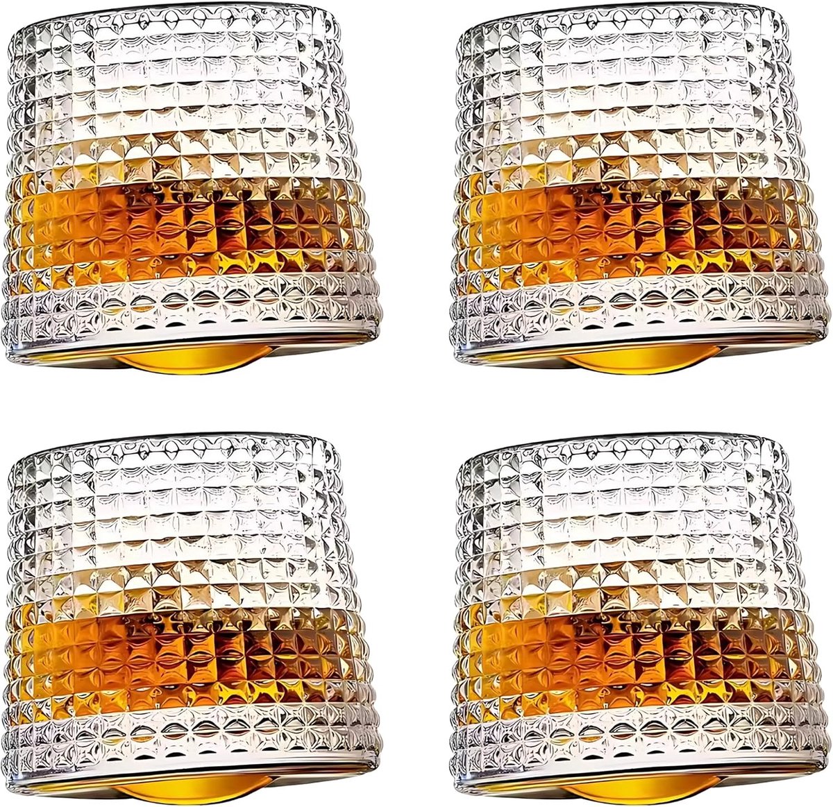 SnelShoppen - Whiskyglazen Set van 4 Stuks - Rotatie Glazen met Bolvormige Bodem voor Whisky, Rum, Gin, Amaro en Spirits - 150 ml - Uniek Design voor