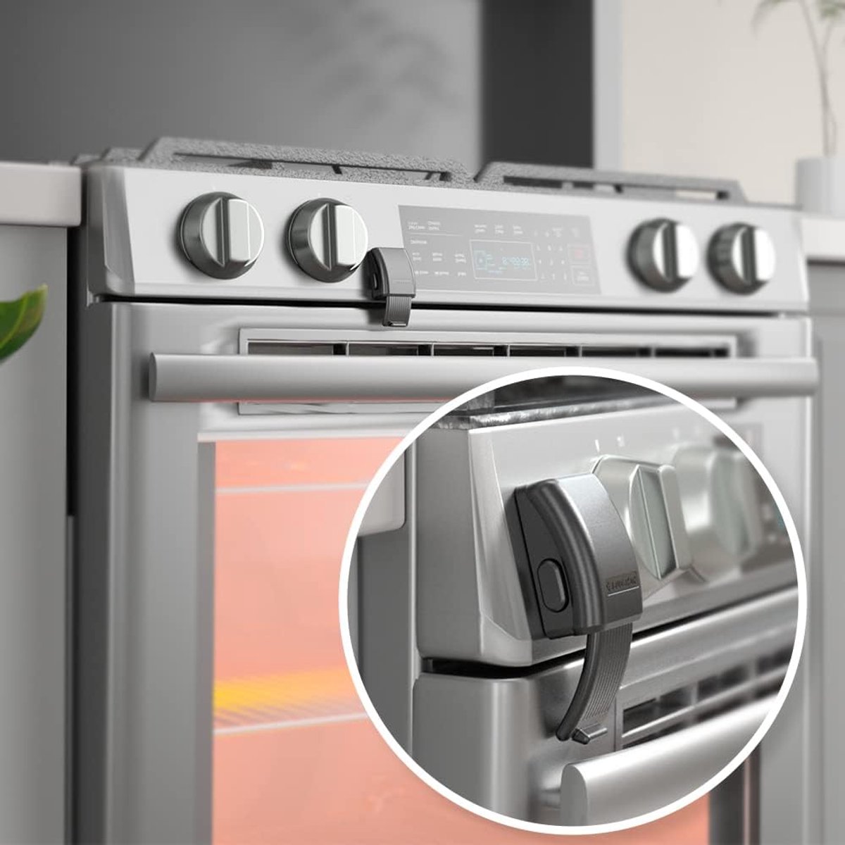 SnelShoppen - Kindveilige Oven Deurslot - Eenvoudig te Installeren, Duurzaam en Hittebestendig - Zonder Gereedschap - Zwart - Voor Keuken en Kinderen