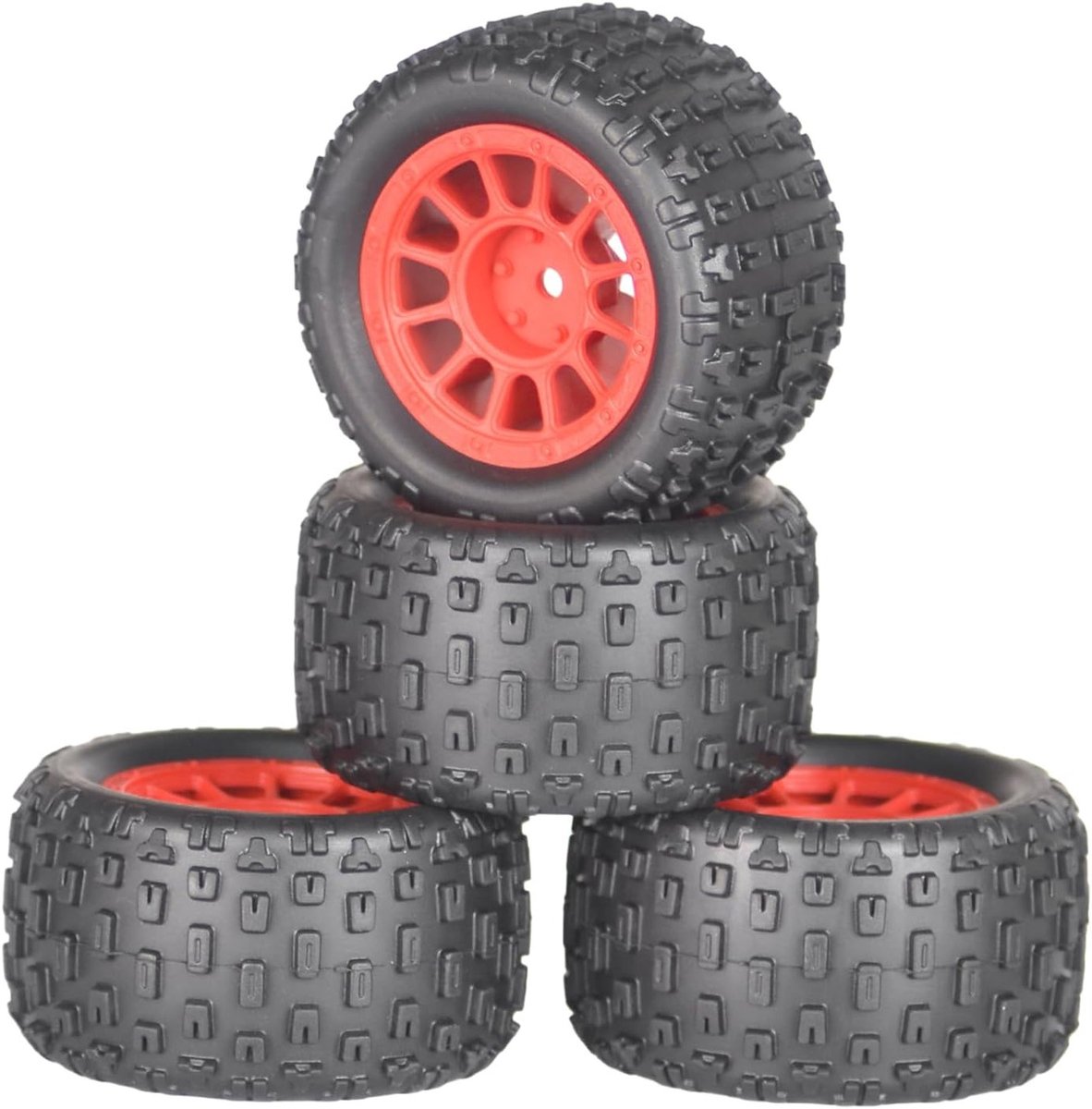 Set van 4 Monster Truck Banden 1/16 1/18 Schaal 74mm Voor Hoge Grip en Klaar voor Gebruik met Foam Inleg