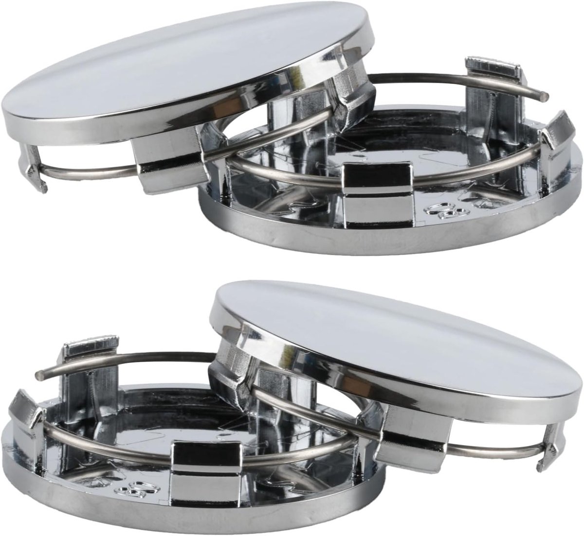 Set van 4 Universele Velgdeksels voor Auto, 56mm ID, 60mm OD, ABS Materiaal, Geschikt voor Diverse Auto's, Zilveren Wielen Accessoires