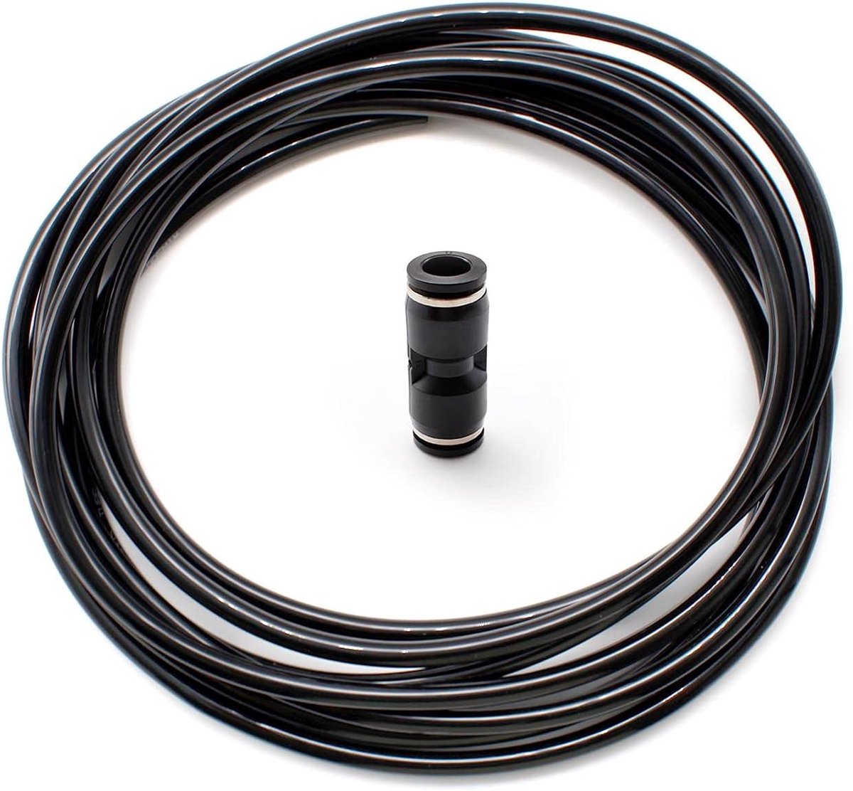 SnelShoppen - Luchtslang 8mm buiten x 5mm binnen, 5m zwarte perslucht slang met 8mm pneumatische connector, ideaal voor luchtcompressoren en pneumatis