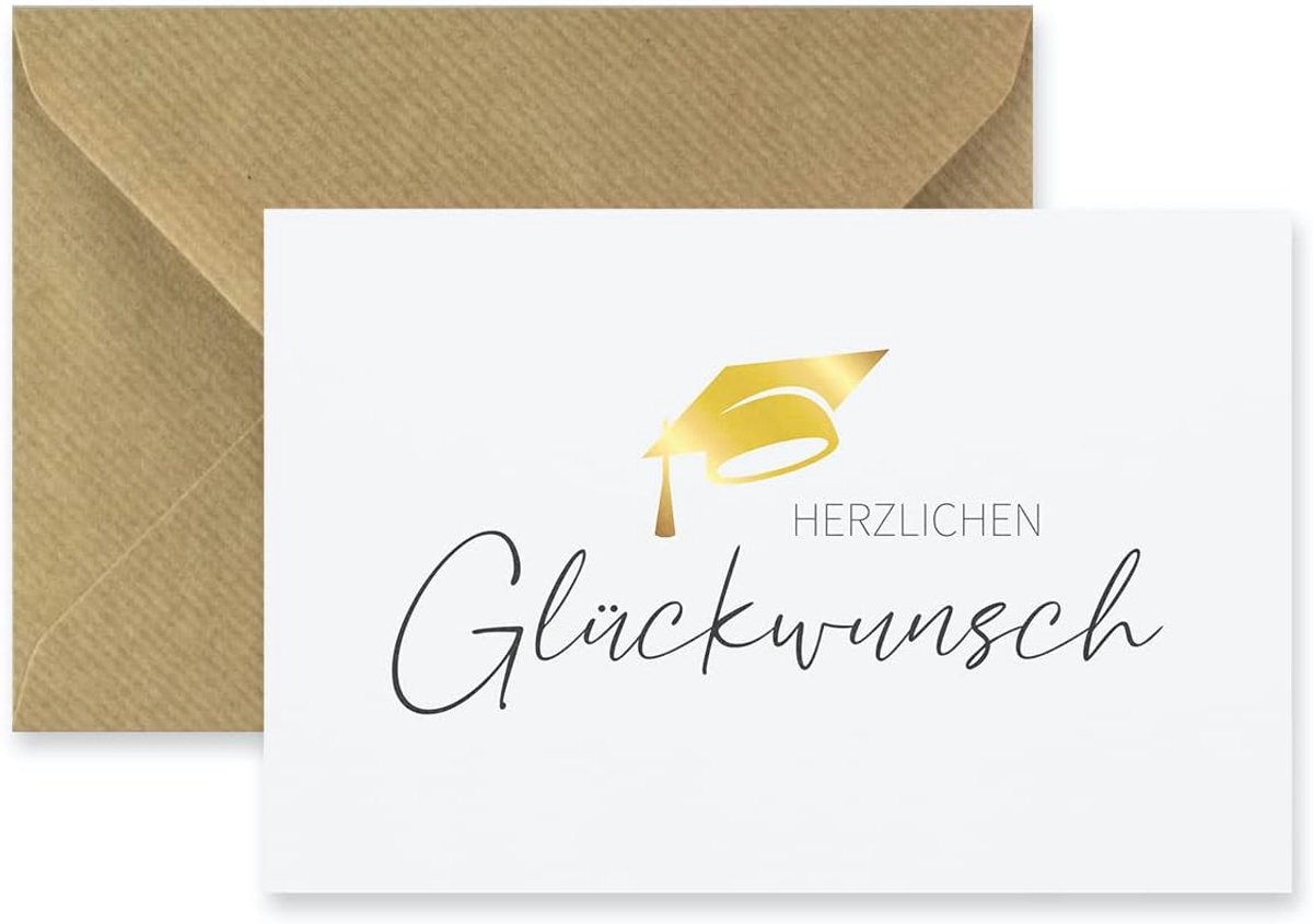 SnelShoppen - Premium Vouwkaart 10.5 x 14.8 cm met Natuurlijke Envelop - Gelukkige Verjaardag, Rijbewijs, Studie, Promotie, Congratulaties