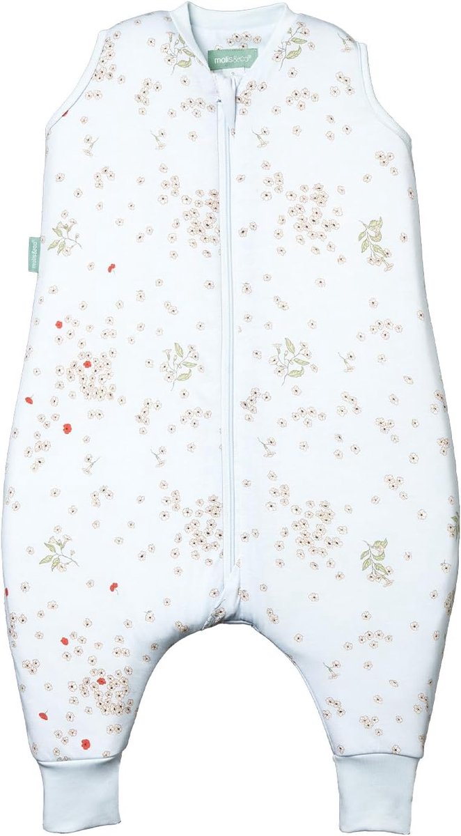 SnelShoppen - Lichte Slaapzak met Voeten voor Kinderen, 1 TOG, 100% Katoen, Oeko-Tex 100, Poppy, Voor Lente en Herfst, Ideaal voor Spelen en Slapen