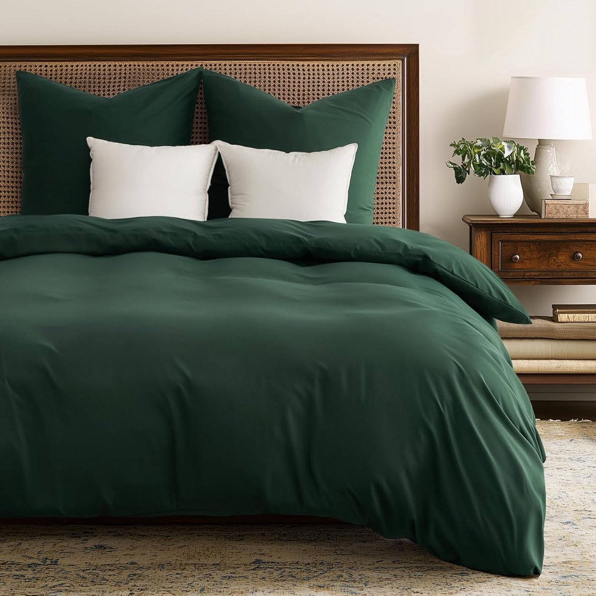 SnelShoppen - Beddegoedset 135x200 Groen Zomer - Microfiber Dekbedovertrek met Kussensloop 80x80cm - Ademend en Comfortabel voor Jaarlijks Gebruik