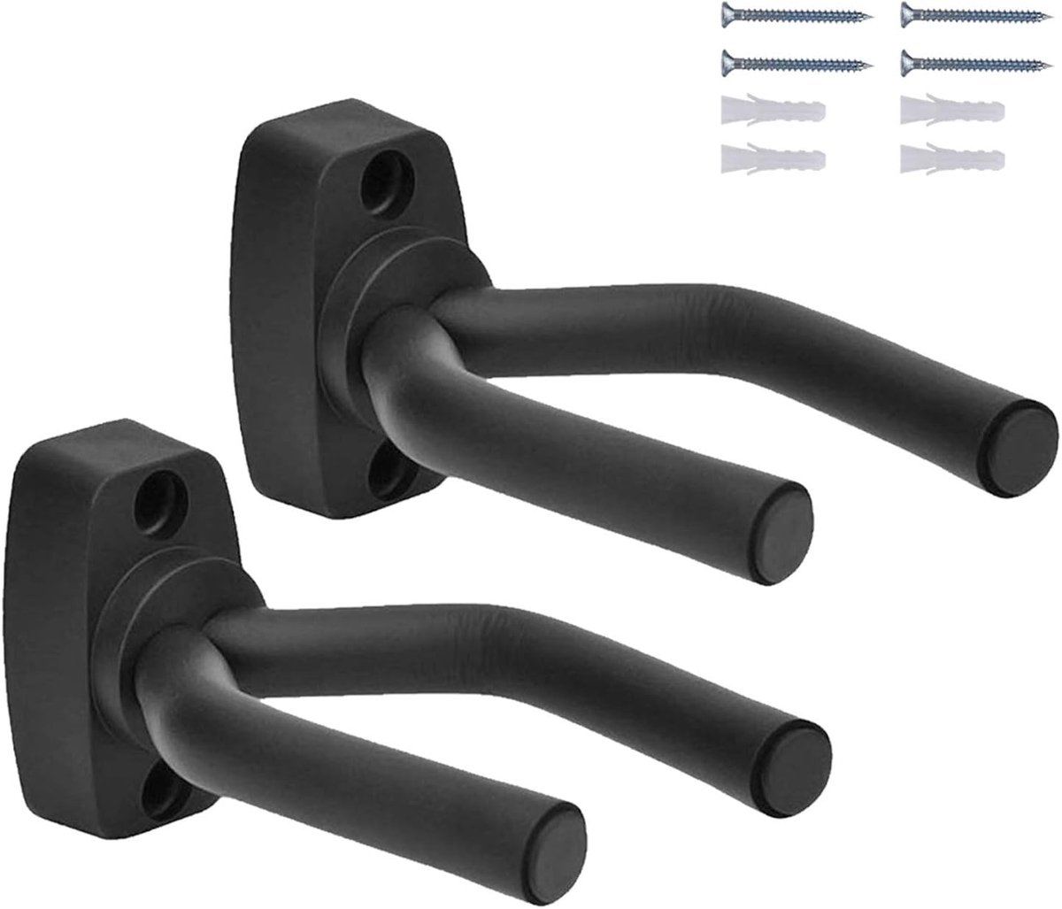 SnelShoppen - Wandhouder voor Gitaar [2 Pack] + Gitaarles - Premium Houder voor Westerse Gitaar, Akoestische Gitaar, Elektrische Gitaar, Banjo, Ukulel