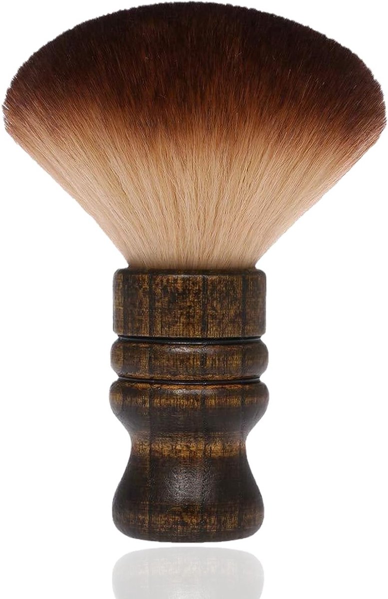 Professionele Baardborstel van Hout, Ideaal voor Kappers, Salon en Baardverzorging, Perfect voor Poeder en Nekverzorging