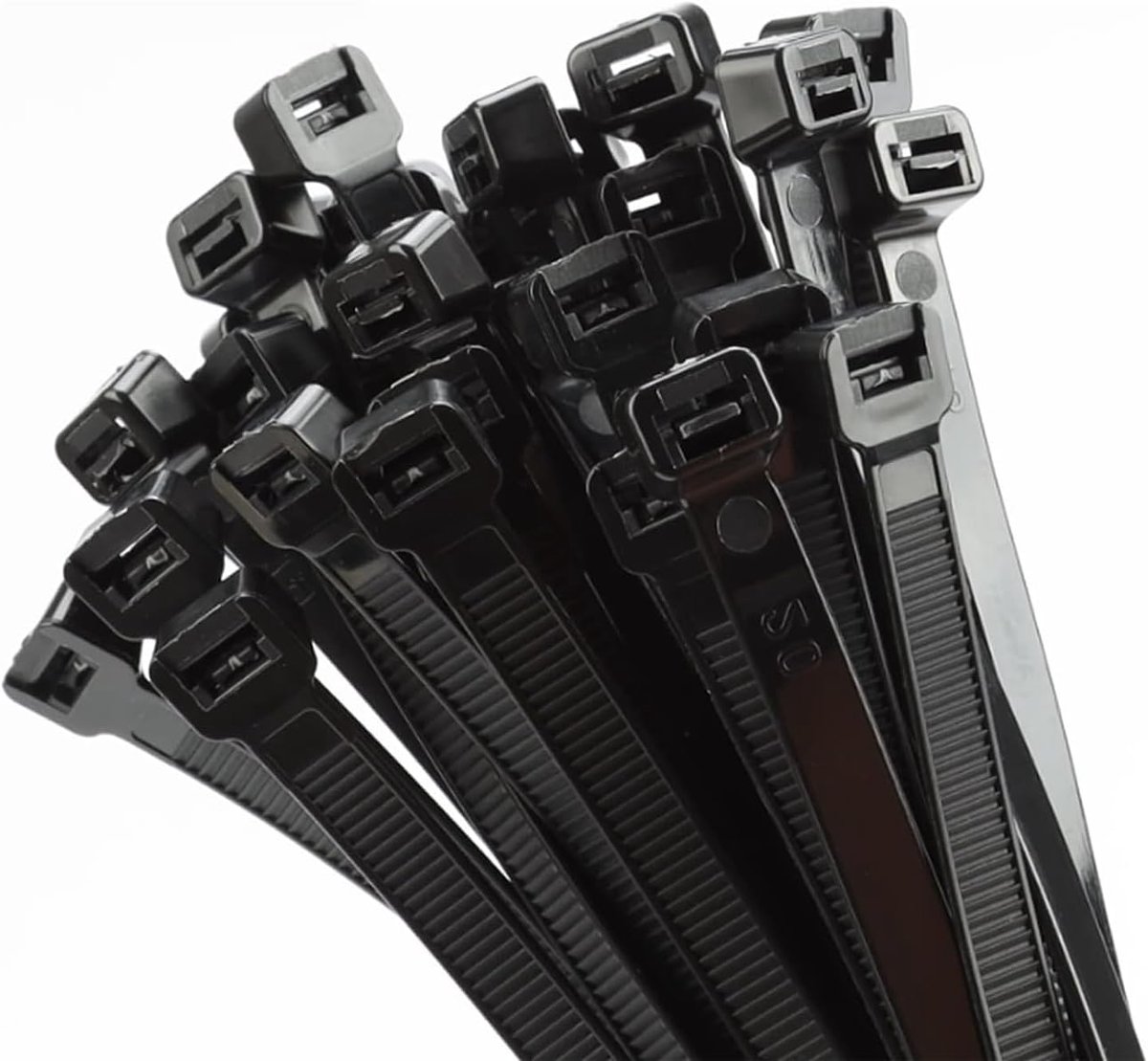 SnelShoppen - Zwarte Heavy Duty 18" Ritsen, 100 Stuks, Ultra Sterke Plastic Kabelbinders, Extra Lange Ties, UV Bestendig voor Binnen en Buiten