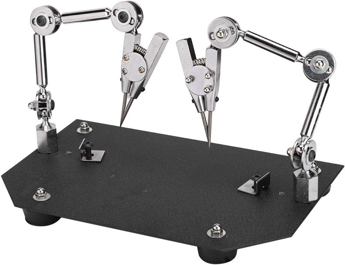 SnelShoppen - Soldering Helping Hand met 2 Flexibele Armen en Klemmen, Metaal, Derde Hand Soldering Tool voor Juweel Reparatie en Handicrafts, Zwart