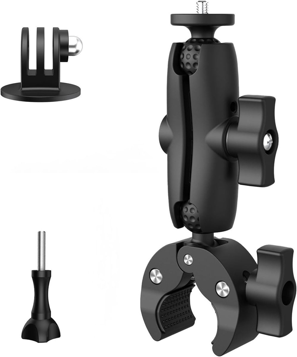 SnelShoppen - 360° Rotating Camera Handlebar Mount voor GoPro en Insta360 - Duurzame Fietshouder van ABS en RVS - Geschikt voor Handlebars van 16-38mm