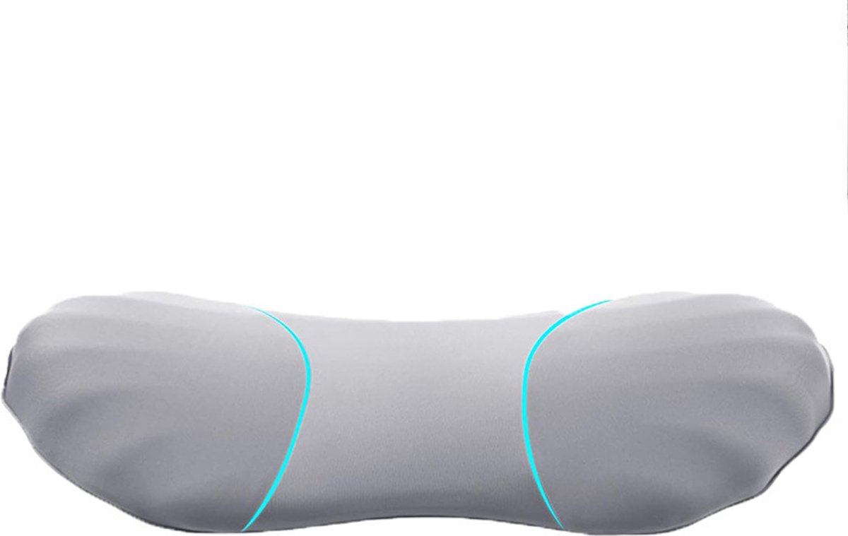 Ergonomisch waaivormig lendensteunkussen in lichtgrijs, traagschuim onderrugkussen voor bed, autostoel en bureaustoel, drukverlagend steunkussen tegen rugpijn