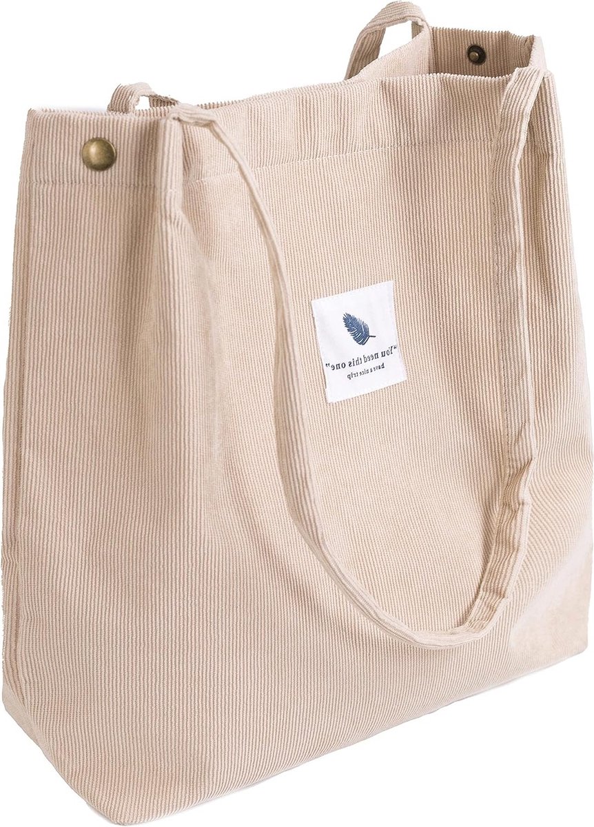 Ruime corduroy schoudertas voor dames - ultralicht, trendy en veelzijdig gebruik