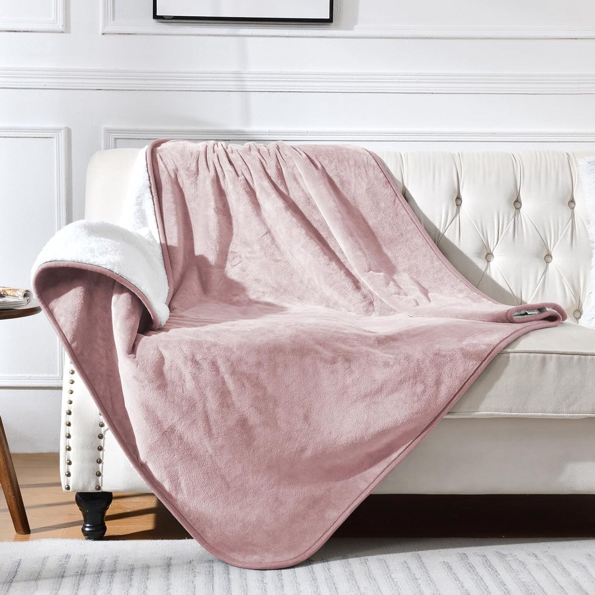Waterdichte Dekens voor Sofa en Bed - Zachte, Vloeistofbestendige Dekens voor Huisdieren - Omkeerbare Sherpa Fleece Bescherming voor Meubels (Roze, 127x152cm)