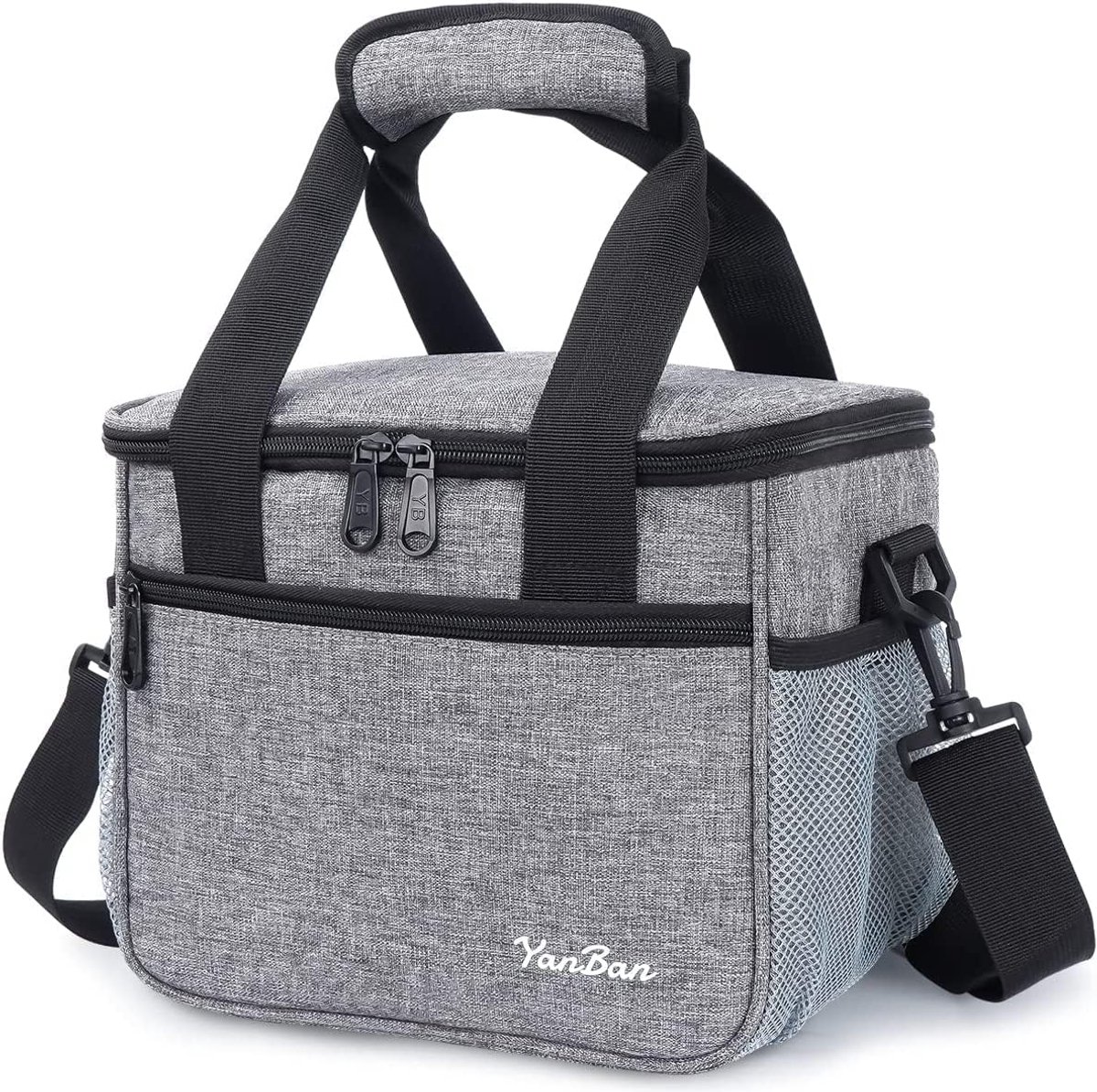 SnelShoppen - Lunch Box Cools 10L, Koeltas voor Werk, School, Picknick, Strand, Lichtgewicht, Grijs, Voor Volwassenen, Mannen en Vrouwen