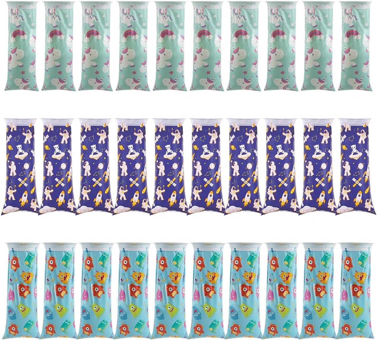 SnelShoppen - Pack van 30 Poepzakjes, Braakzakken met Ring, Kinderbraken, Speciale Vuilniszakken voor Auto, Reizen, Misselijkheid, Handige Opbergring