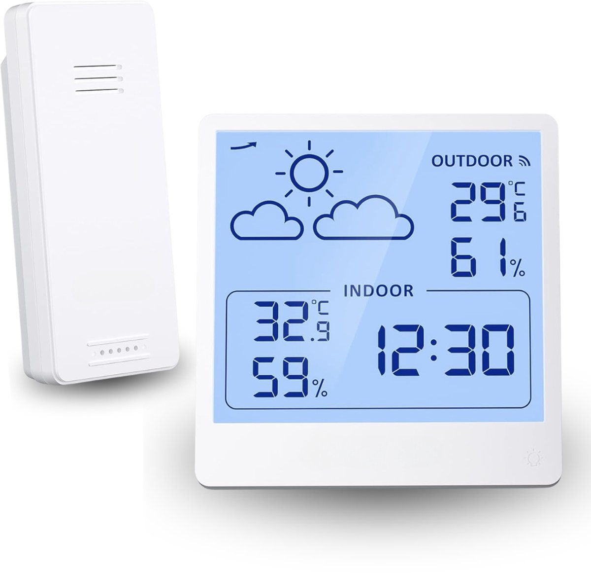 CLGP® Weerstations - Weerstation Met Buitensensor - Weerstation Met Buitensensor - Weerstation Draadloos Binnen Buiten