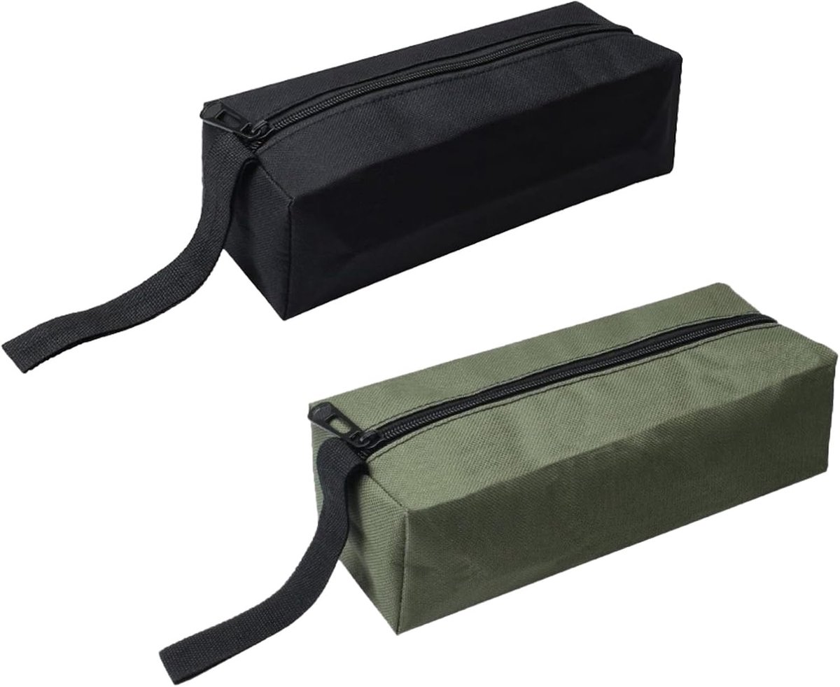 SnelShoppen - 2 Pcs Canvas Tool Bag Set - Multifunctionele Zipper Tool Rolls - Waterdichte Gereedschapsopslag voor Schroevendraaiers, Sleutels, Tangen