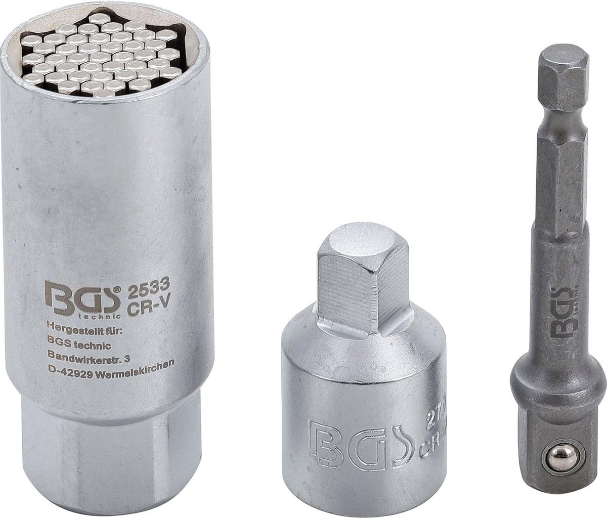 SnelShoppen - Multi-socket ratelsleutel set met adapters | 10 mm (3/8") | 9-21 mm | 3-delige chrome vanadium staal | Voor moeren en bouten