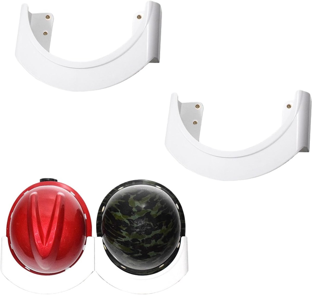 SnelShoppen - Hard Hat Rack 2pcs - Opslag voor Veiligheidshelmen - Wandrek voor Helm Houder - Voor Werkplaats en Kantoor - Geschikt voor Helmen met Ra