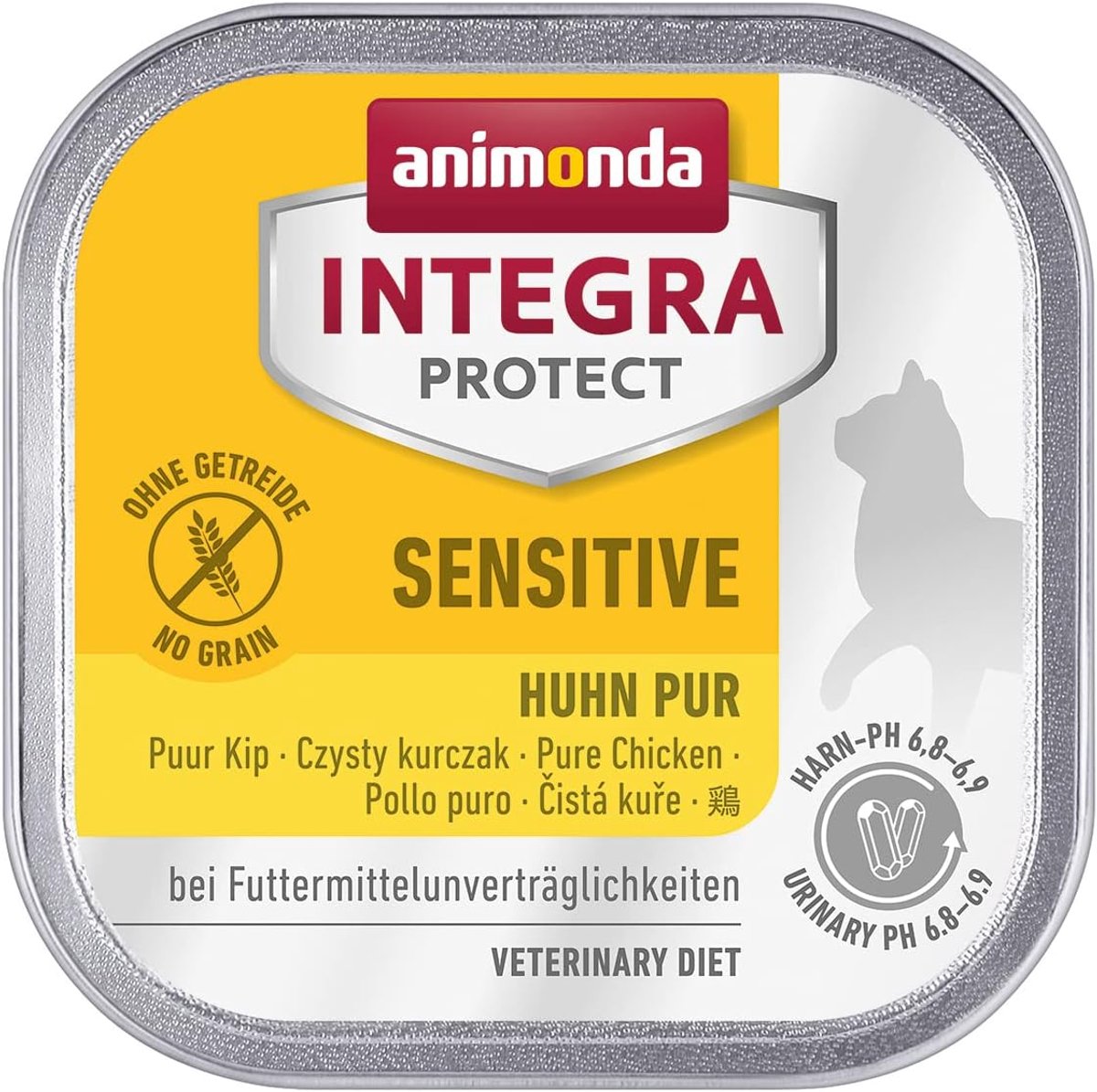 SnelShoppen - Nat Kattenvoer voor Allergieën - Animonda Integra Protect Sensitive - 16 x 100 g Kip - Hypoallergeen Dieetvoer voor Katten - Vermindert