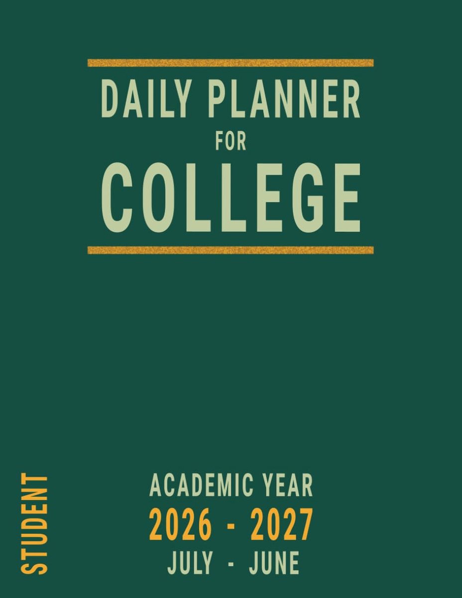 SnelShoppen - Daily Student Planner 2026-2027 - Grote 8.5 x 11 Inch Agenda voor Student, School, College, Academisch Jaar, Groene Planner met Uurindel