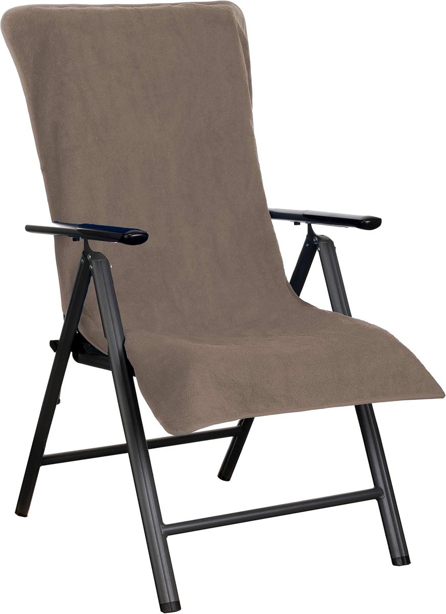 SnelShoppen - Terry cloth cover voor tuinstoel met capuchon 65 x 130 cm - 100% katoen - Wa