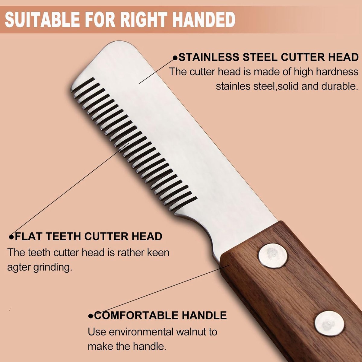 SnelShoppen - Dog Stripping Knife voor Hondenverzorging, Rvs Strimmer Knife met 25 Tanden, Ideaal voor Schnauzers, Lichtgewicht en Duurzaam, Perfect v