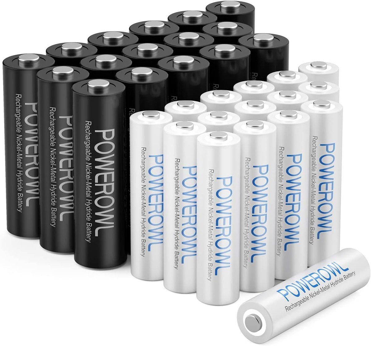 SnelShoppen - Oplaadbare AA AAA Batterijen 32 Stuks, 2800mAh AA & 1000mAh AAA NiMH, Laag Zelfontlaadingsvermogen, Ideaal voor Camera's, Speelgoed, Tui