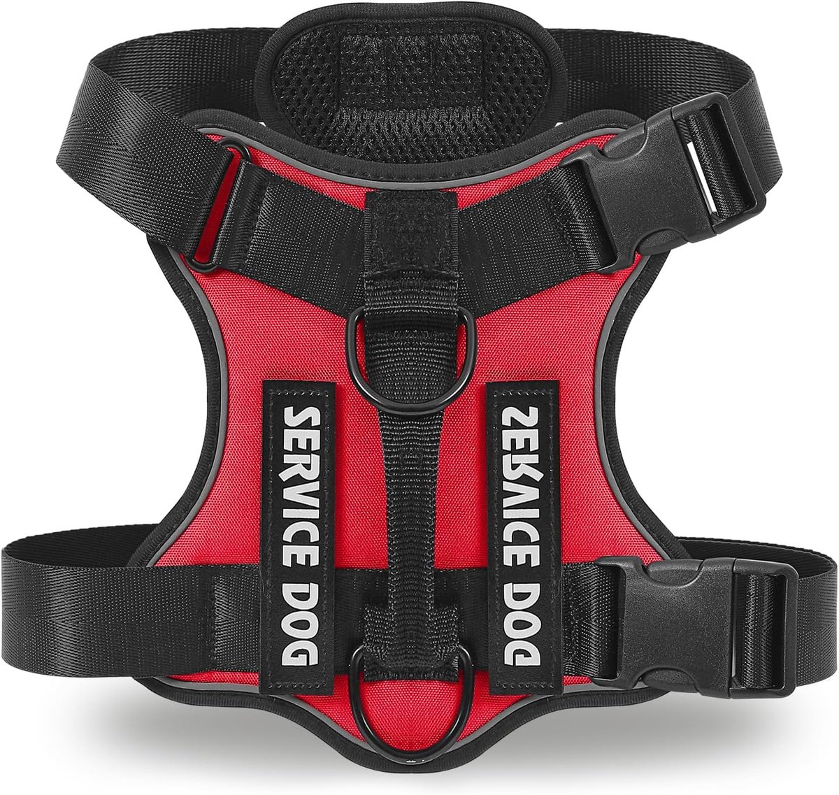 SnelShoppen - Hondenharnas Groot Maat Medium Klein, Anti-Pull Reflecterend Rood, Perfect voor Training en Wandelen