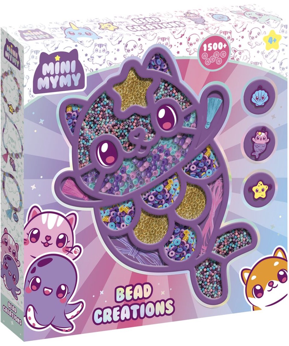 Mini MyMy Kawai kralen set 1500+ kralen- armbandjes maken met kat- schelp en sterbedels - speelgoed meisjes vanaf 4 jaar cadeau tip knutselen sieraden maken