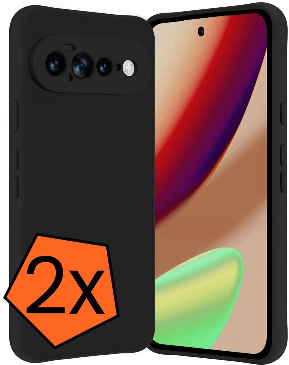 Hoes - 2 Stuks - Geschikt voor Google Pixel 11 Pro XL - Sterk & Shockproof - Case Siliconen - Back Cover - Telefoon Hoes - Zwart
