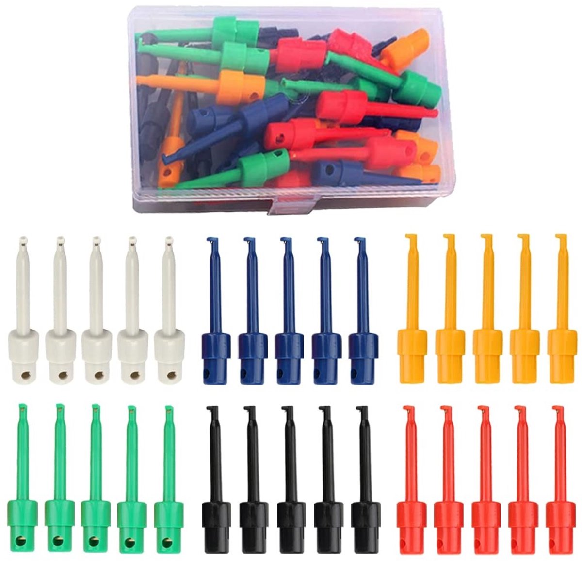 Kleurige Test Haakclips voor Multimeter - 30 Stuks Testprobes voor Elektronische Componenten en Metingen