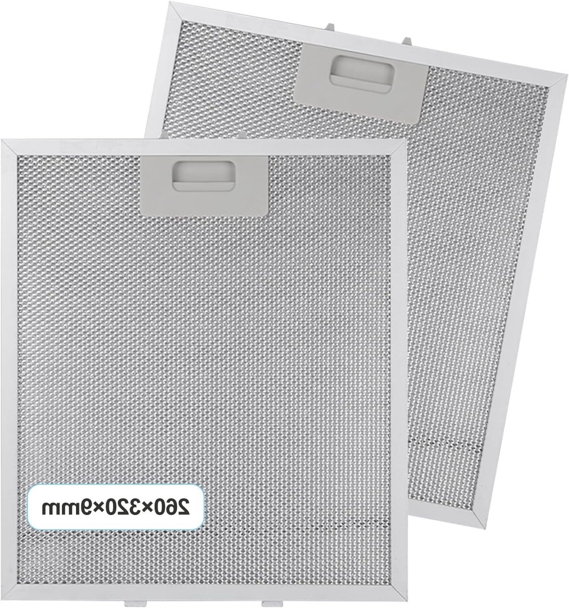 2 Stuks 320 x 260 × 9mm Afzuigkapfilters - 5-laags Aluminium Vetfilters voor Efficiënte Luchtzuivering en Vetopvang