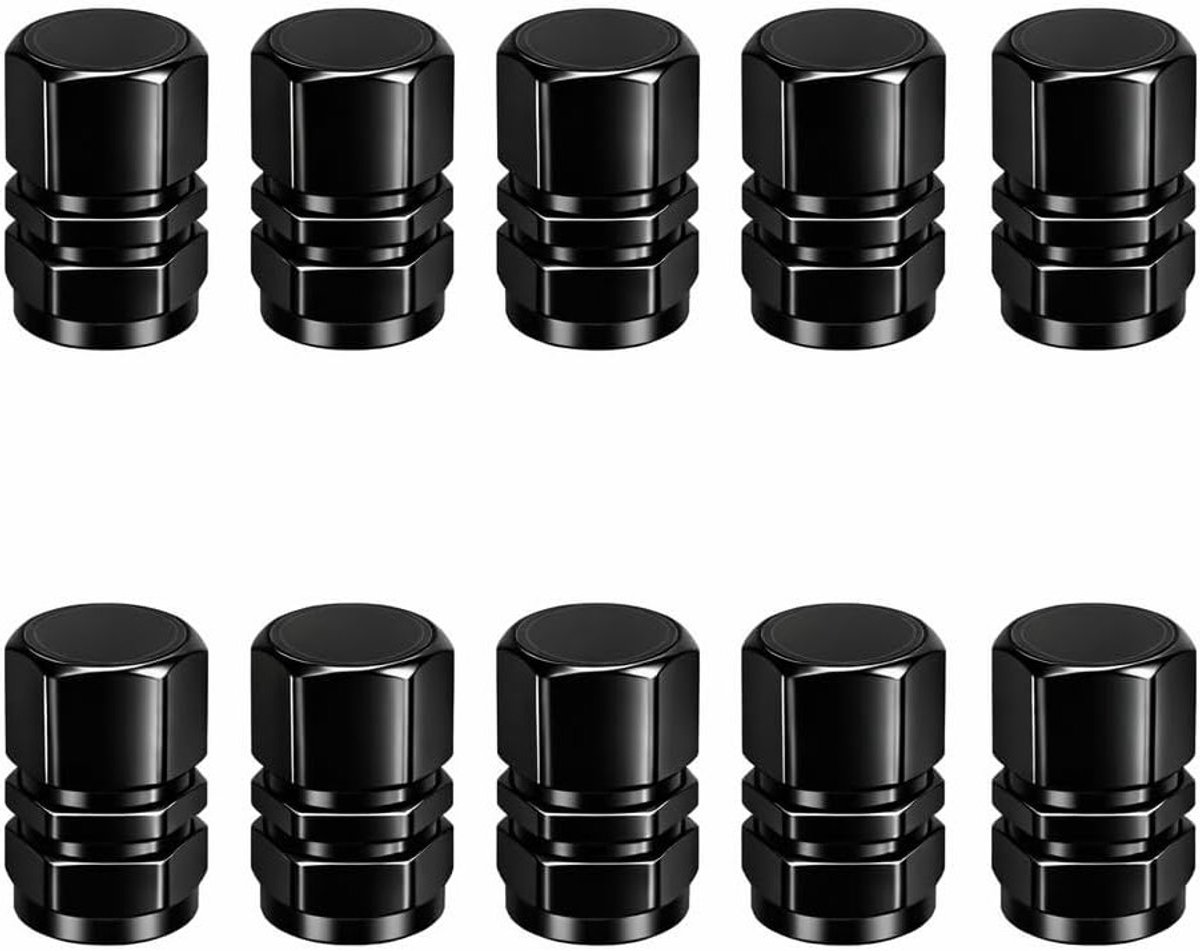Set van 10 Ventieldoppen voor Auto - Ventieldoppen voor Banden, Bescherming tegen Vuil en Stabilisatie van Bandendruk