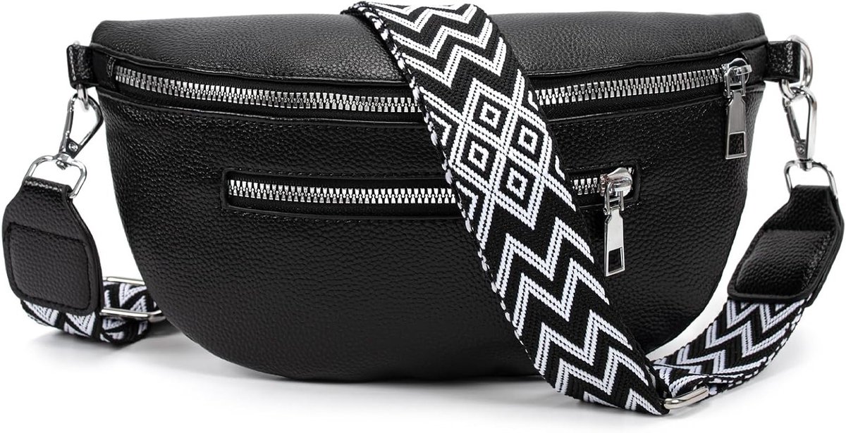 Stijlvolle Dames Schoudertas van Leer in Zwart - Compacte Crossbody Tas met Ruimte voor Essentials en Ideaal voor Dagelijks Gebruik