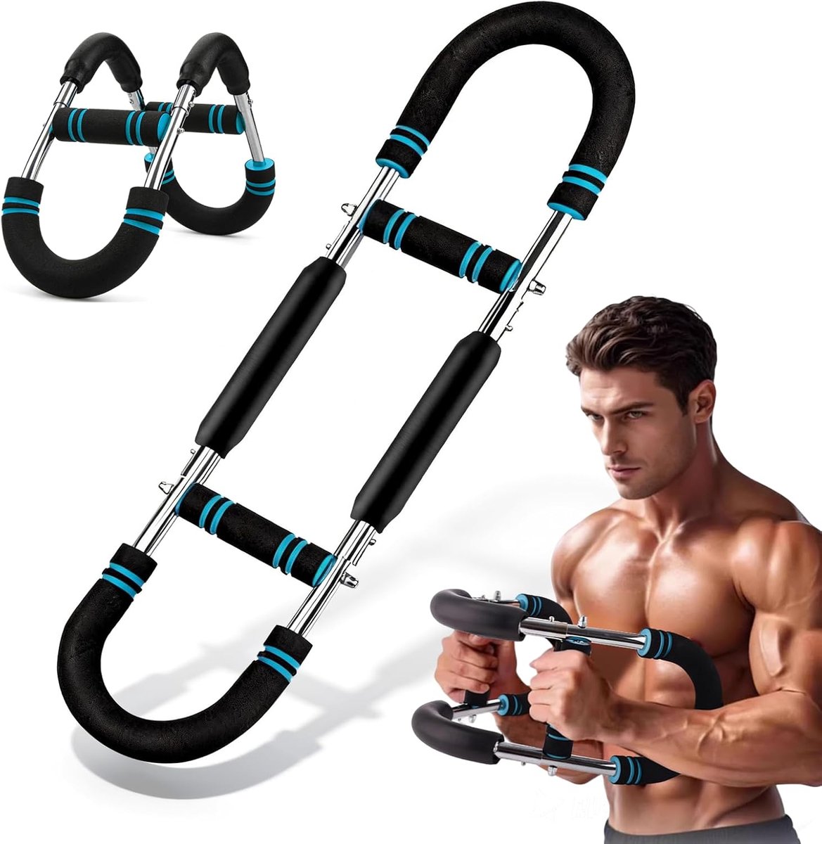 SnelShoppen - Arm- en Borsttrainer, Multifunctionele U-vormige Power Twister Verstelbaar 30-50 kg voor Effectieve Training van Armen, Schouders, Borst