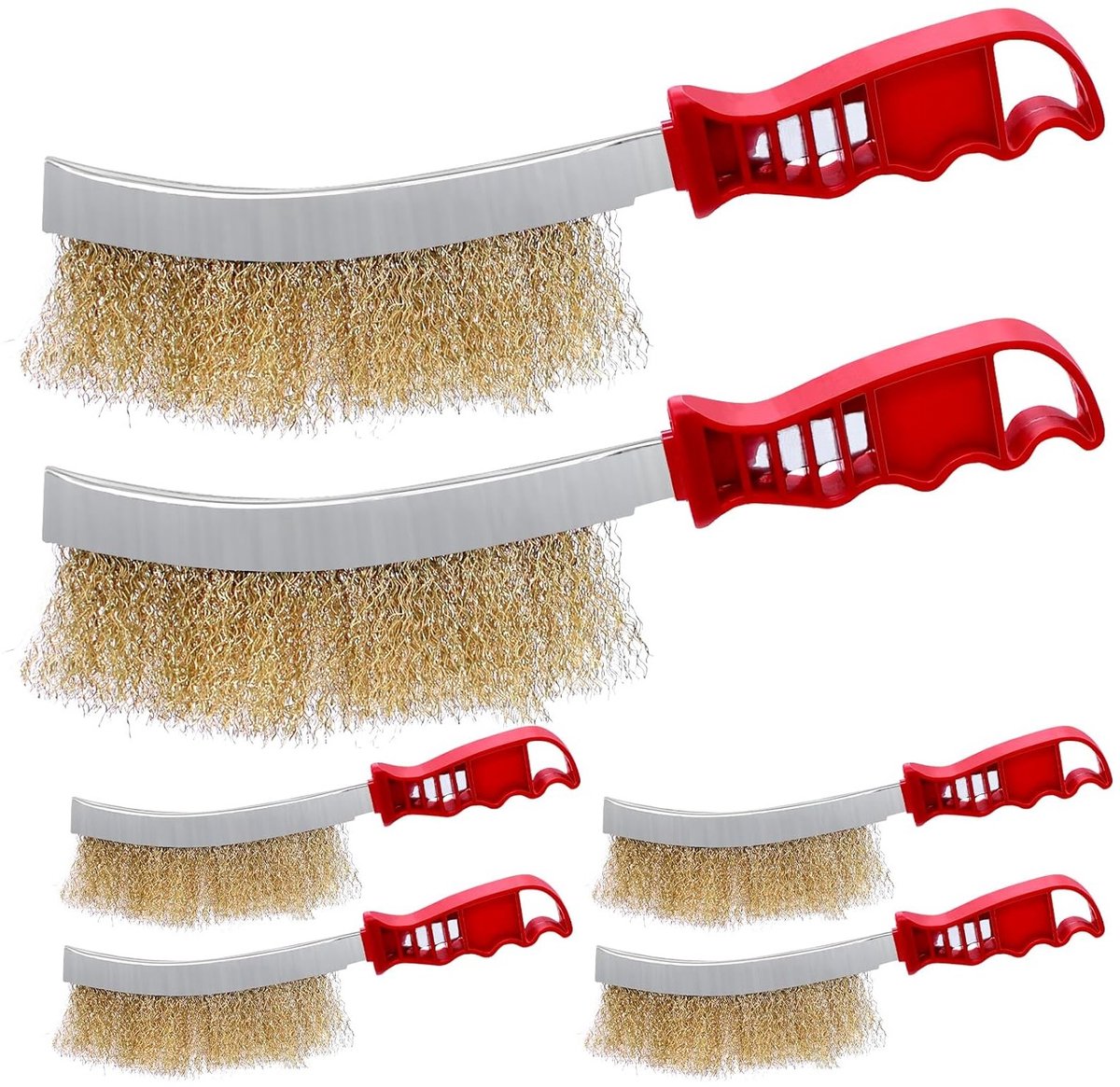 Handborstel Set van 6 Stuks - Stalen Borstel, Messing Borstel en Grillborstel voor het Verwijderen van Roest, Verf en Restanten