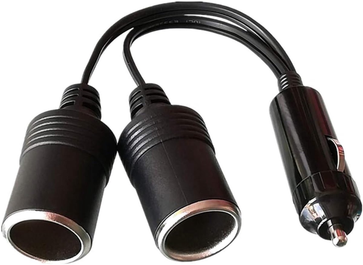 SnelShoppen - Cigarette Lighter Splitter 1 to 2 - DC 12V/24V Adapter met Fuse, 2-Way Plug Socket, Perfect voor Auto, Camping en Elektronische Apparate