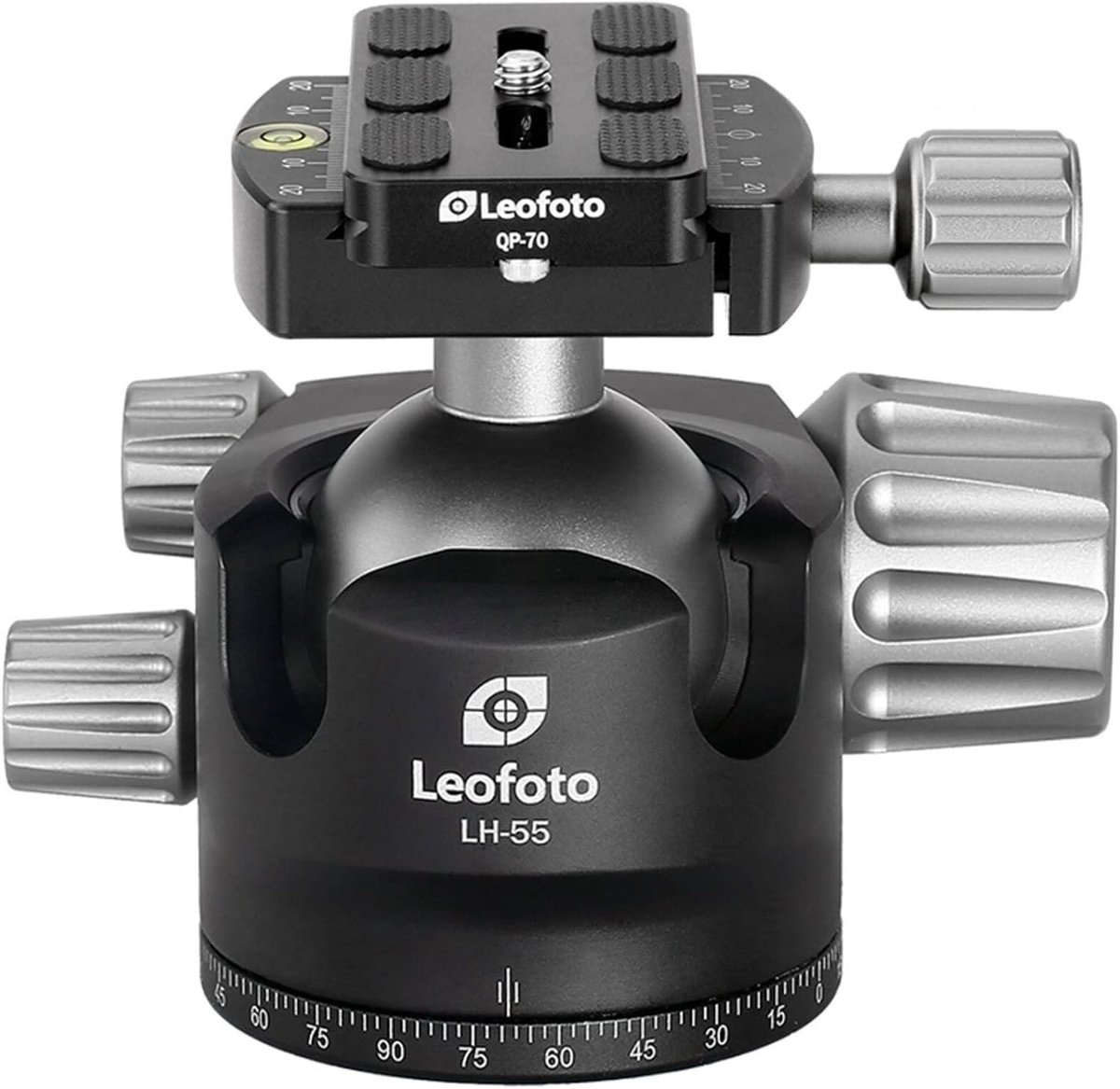 SnelShoppen - LEOFOTO Statief Bal Hoofd LH-55 met Quick Release Plate QP-70N - 360° Rotatie, 90° Kanteling, Arca-Swiss Compatibel, Spirit Level, Voor