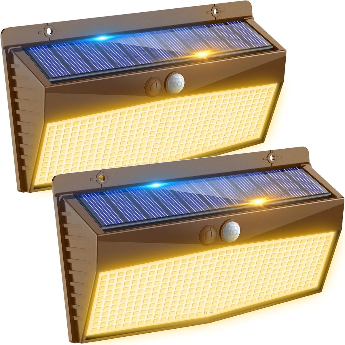 SnelShoppen - 368 LED Solar Lamp Buiten met Bewegingssensor - Waterdichte Solarverlichting voor Tuin, Garage, Oprit, Wandlamp - Koud Wit, 7.08 x 3.9 x