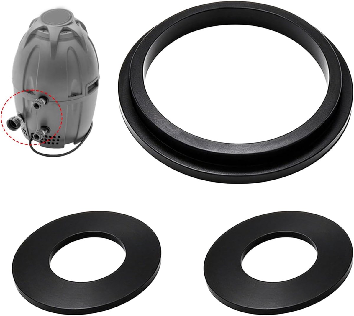 SnelShoppen - 3 stuks Afdichtingen voor Whirlpools - Rubber Afdichtingsset Airjet Verwarmingspompen - Koppelingsafdichtingen & Sluitringen voor Verwar