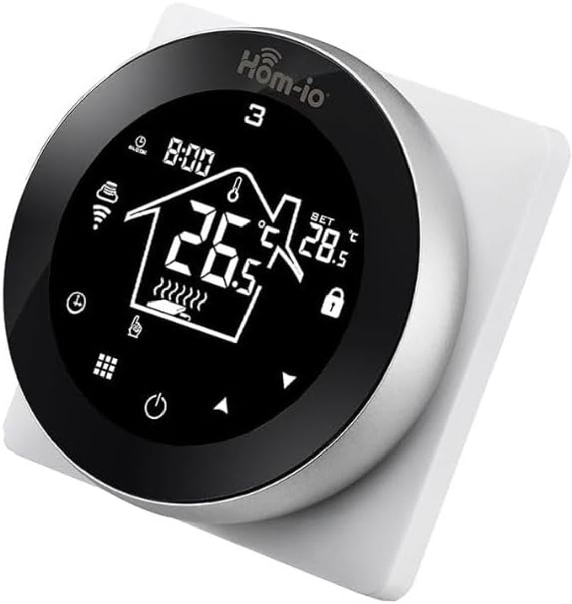 SnelShoppen - Wi-Fi Plus Slimme Chrono Thermostaat voor CV-ketel en Gasboiler, Digitale Thermostaat met Wekelijkse Programmering, LCD Touchscreen, Hoo