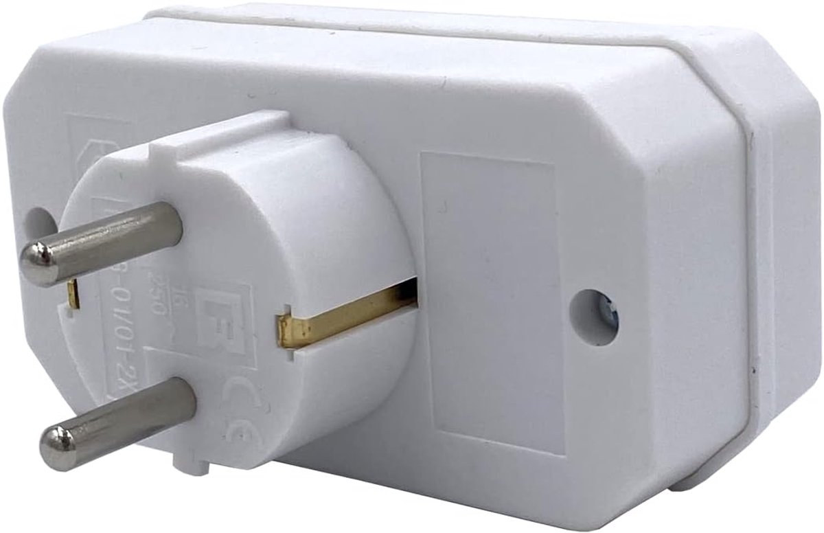 SnelShoppen - DULA Socket Splitter EURO 3 Way - Verdeelstekker - 3-Weg Plug - Stopcontact Verlenging - Ruimtebesparend - Ideaal voor Thuis, Kantoor, C
