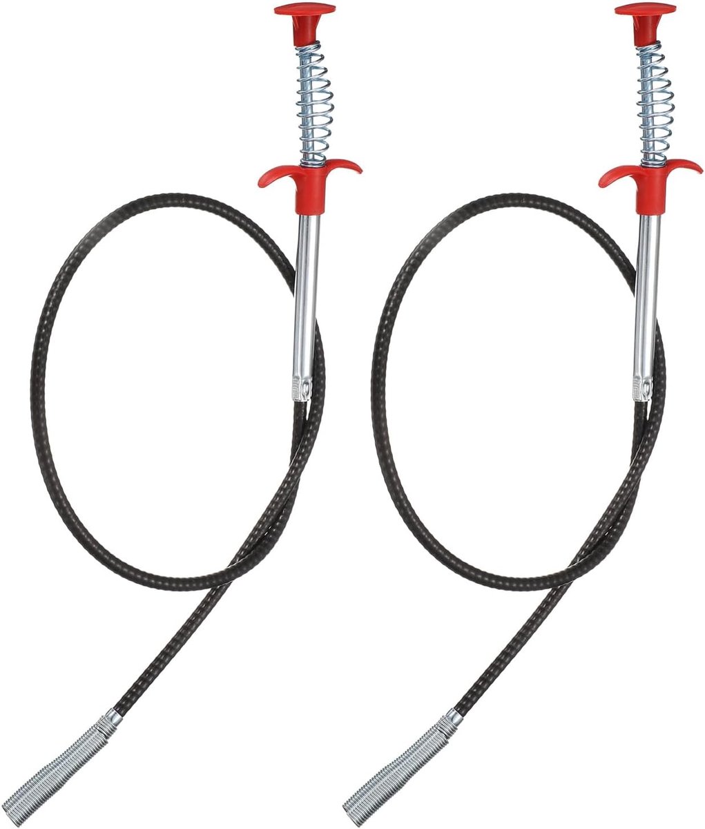 Rioolreinigingsgereedschap, afvoerontstoppers, gootsteenreinigers, vloeibare afvoerontstoppers, afvoerreinigingsgereedschap, reinigingsmiddelen, flexibele grijpers en gereedschap voor het verwijderen van haar uit het riool.