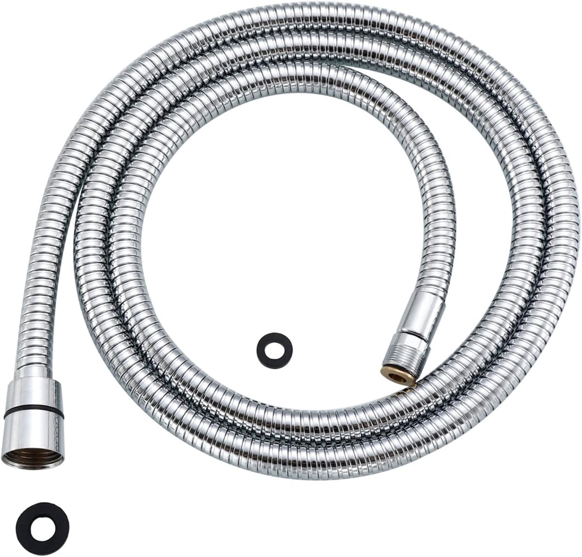 SnelShoppen - Keuken 59-Inch of 150CM Uittrekbare Keukenkraan Verloopdouchekop Slang RVS (Galvaniseren, 1.5m)