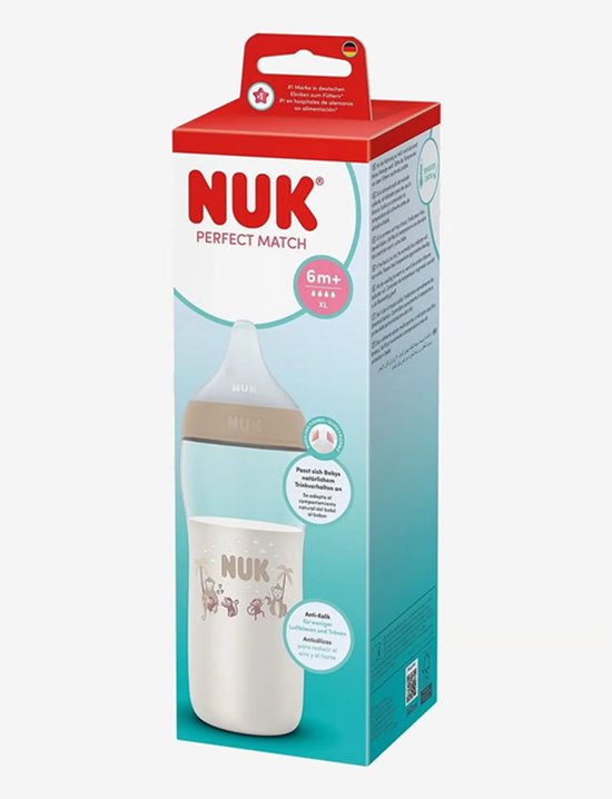 NUK Perfect Match PP - 360 ml - babyfles - speen XL - 6+maanden - beige van Nuk — afbeelding 3