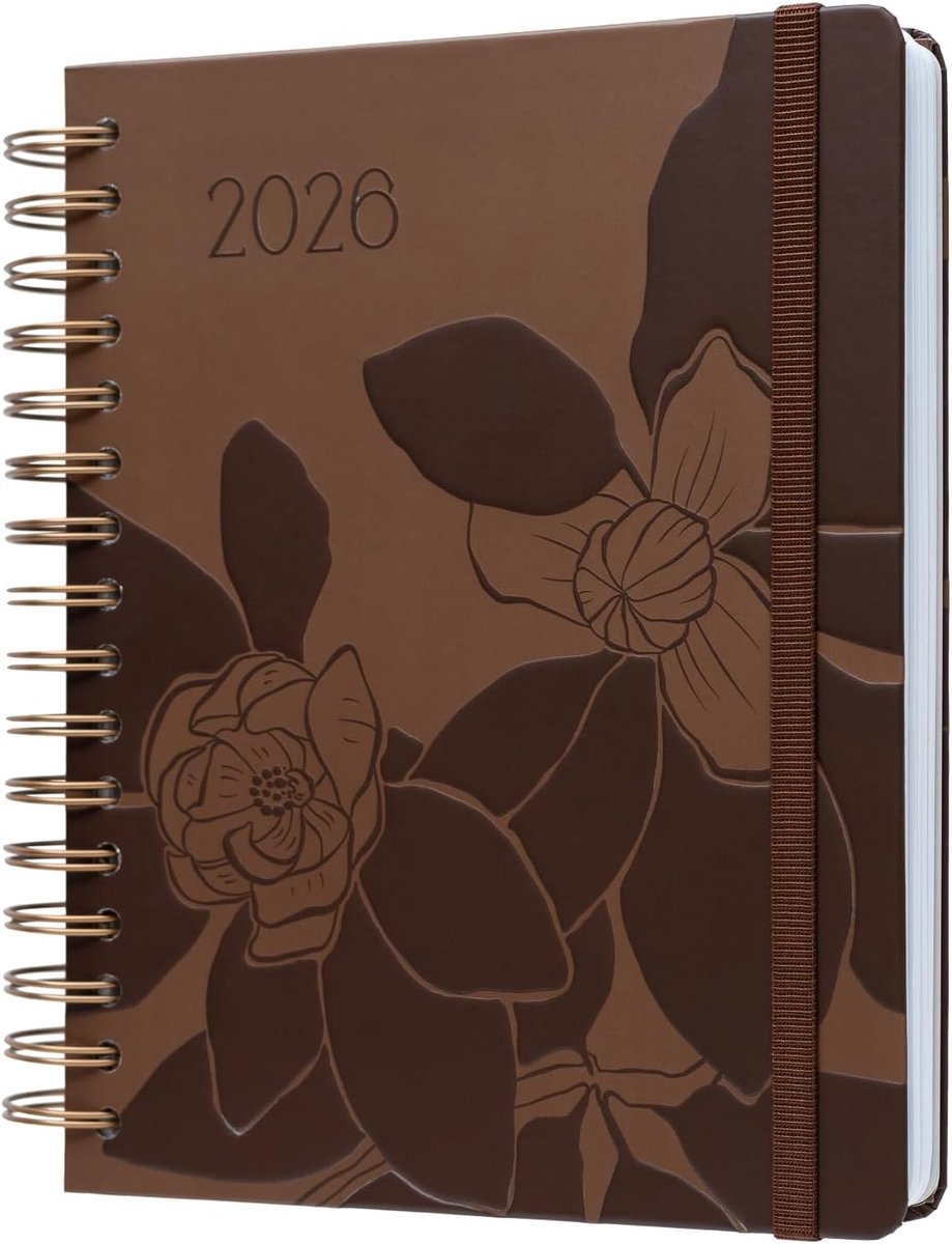 SnelShoppen - Academic Diary 2026 Week To View - Mocha Bloom | School Planner 2026 Met Stickers, Studenten Essentials Voor Universiteit, Terug Naar Sc