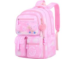 Waterdichte Rugzak Meisjes Roze | Grote Capaciteit Schooltas met Koelkastopening | Lichtgewicht Schoolrugzak voor Middelbare School & Studenten | Boekentas voor Meisjes, Jongens & Dames | Stevig & Comfortabel