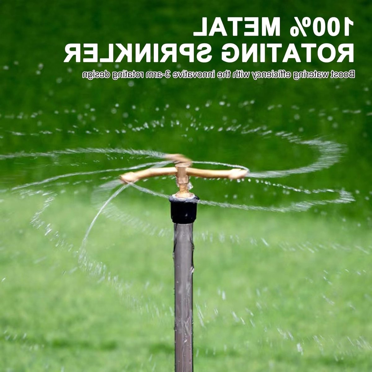 Duurzame Tuin Sprinklers met Spikes, 3 Armen, 360° Automatische Rotatie voor Efficiënte Besproeiing van Kleine en Middelgrote Tuinen