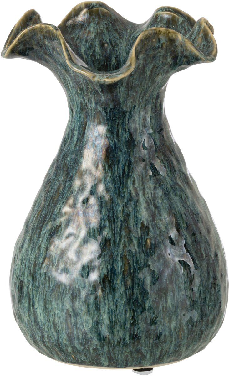J-Line vaas Ronny Onregelmatig - keramiek - blauw - large