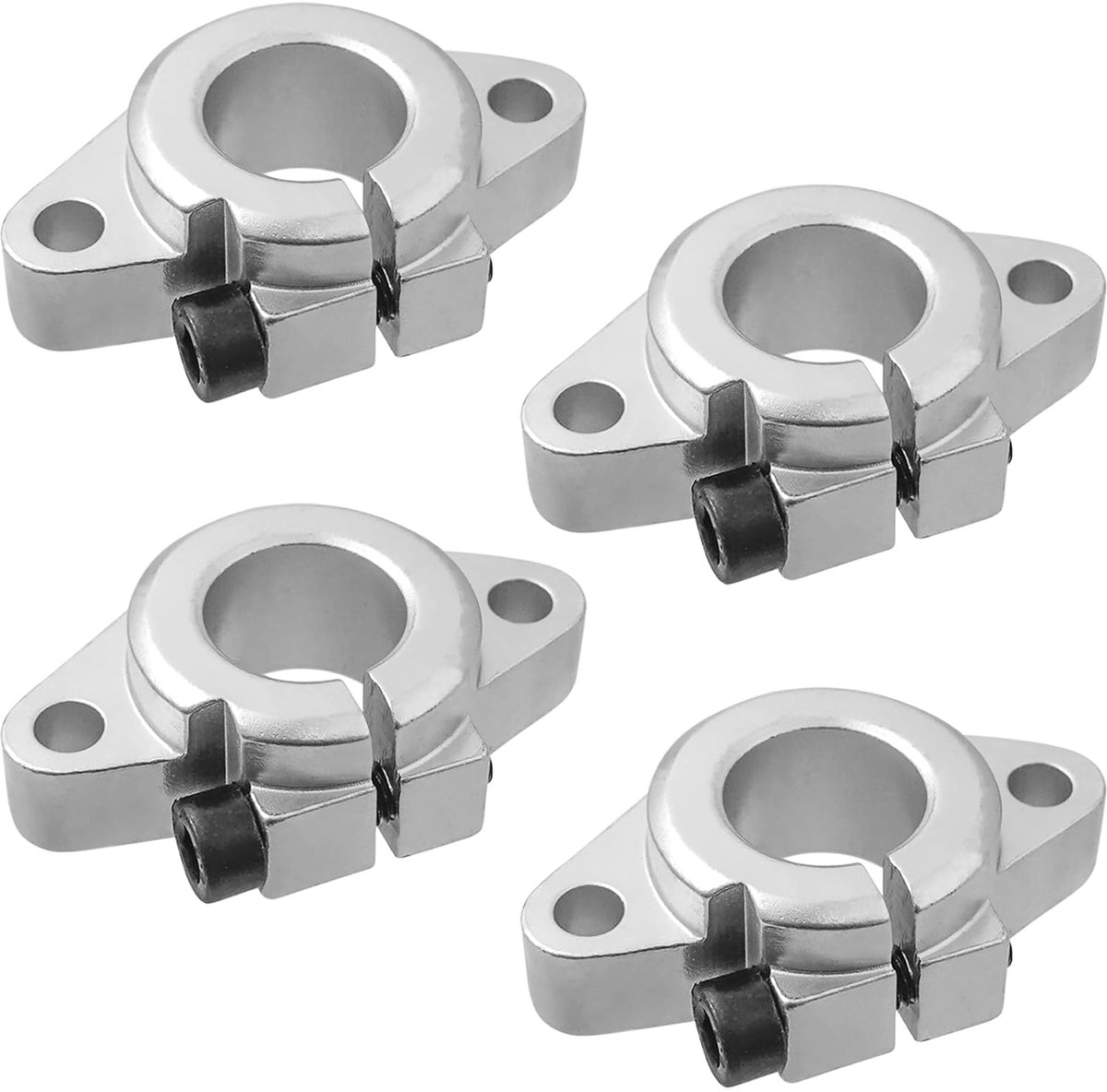 SnelShoppen - 4 Pcs SHF16 Linear Guide Shaft Holder, Aluminium Legering Slide Rail Guide Blocks voor CNC 3D Printers, 16 mm Schacht Diameter, Hoge Har
